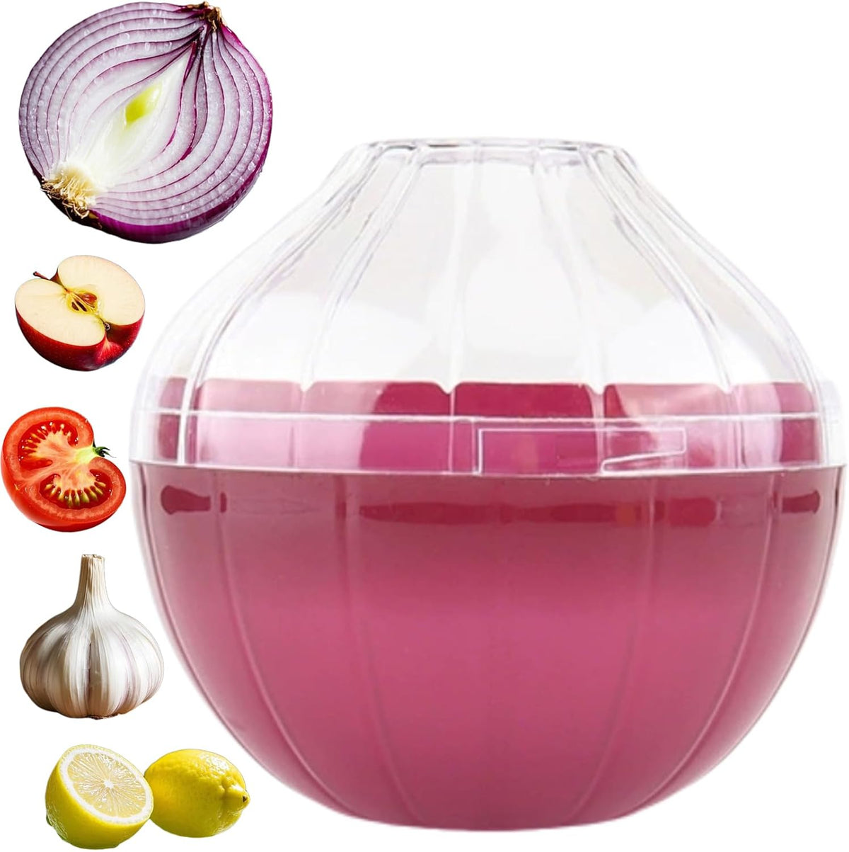 Contenedores reutilizables Dokpod para almacenar cebollas y tomates: conservantes de frescura con tapa transparente, organizador para refrigerador, soporte para cebollas, caja para almacenar frutas.