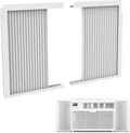 Mxclimate Window Air Conditioner Side Panels with Frame,Window AC Accordion Filler Curtain Kit,Adjustable Insulation Panels for Window AC Seal Replacement Screen (5,000 BTU)