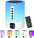 Bocina Bluetooth 6 en 1 con Luz Nocturna, Maquina de Ruido Blanco, Lampara Tactil y Reloj Despertador