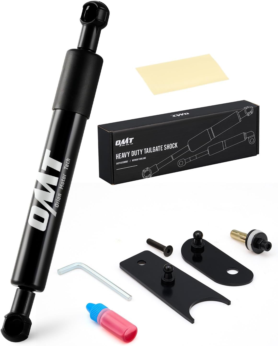 Orion Motor Tech Asistencia de puerta trasera de camioneta, kit de asistencia de elevación de puerta trasera de camión compatible con Chevy Silverado GMC Sierra 1500 07-18 y 07-19 HD 2500 3500, amortiguador de puerta trasera de camión, color negro
