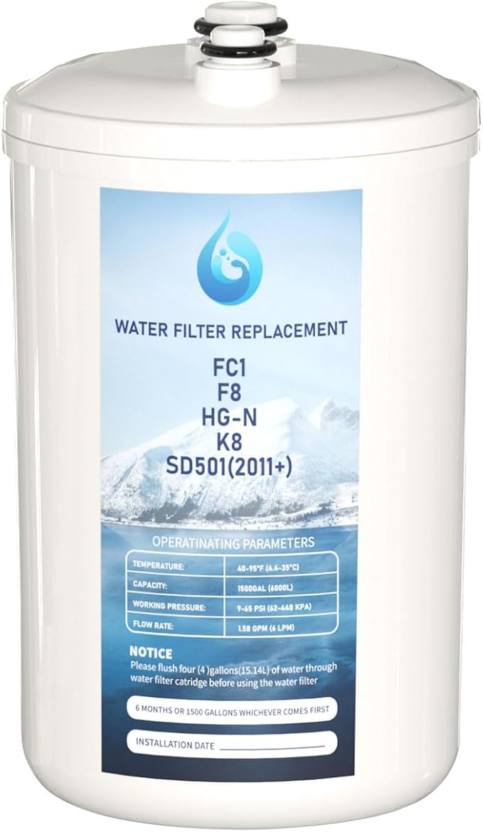 Filtro de Agua de Repuesto FC1 F8 HG-N | Compatible con Enagic Leveluk K8, SD501 (2011+) y JRIV | 1 Unidad