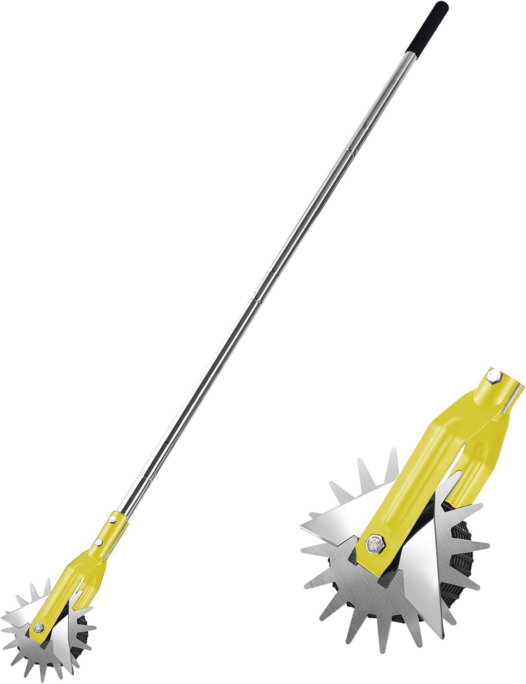 USADO-Bordeadora Rotativa de Césped BARAYSTUS – Mango de Acero Inoxidable 3 Secciones, 58.3 Pulgadas