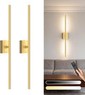 ( ARTICULO CONTIENE LAS PIEZAS COMO SE MUESTRA EN LA SEGUNDA IMAGEN ) Apliques de Pared YINDUZ a Bateria | Set 2 | 10000mAh Recargable | Remoto y Tactil | 360 grados | 4CCT | Dorado 31.5 pulgadas
