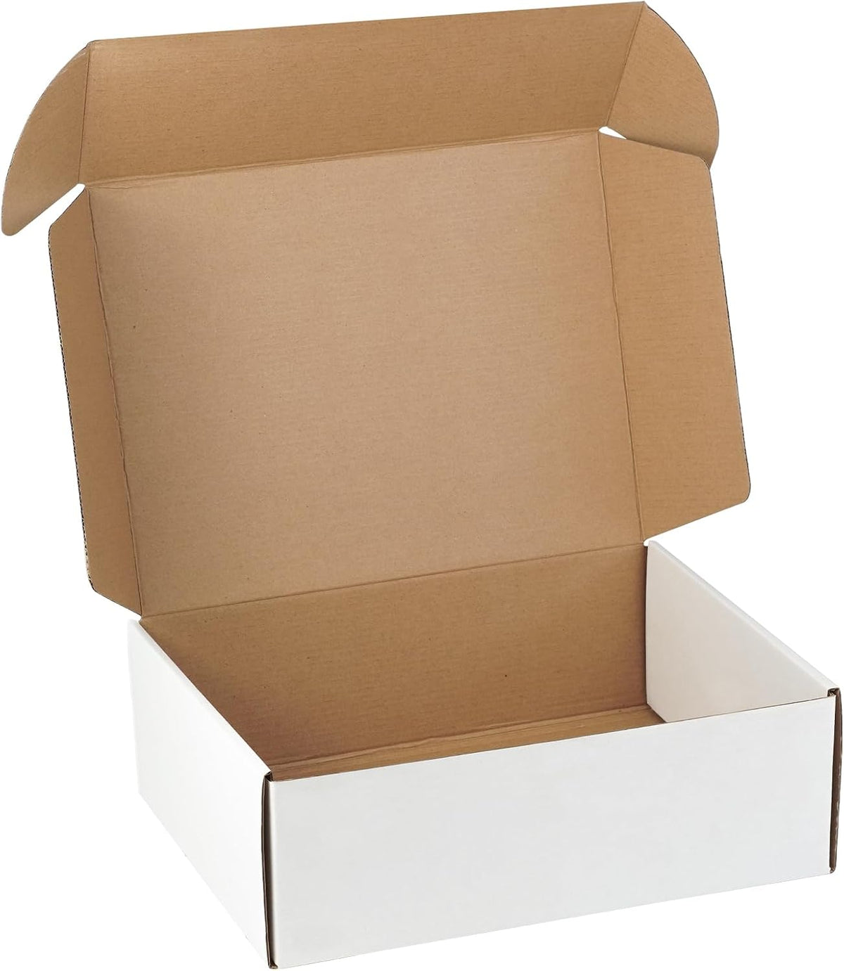 Paquete de 10 cajas de envío de cartón corrugado blanco de 30,5 x 23 x 10 cm (12" x 9" x 4") para pequeñas empresas, envíos y embalaje.