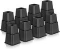 BrightRow 8 Piezas Elevadores Cama Ajustables 7.6 y 12.7cm Apilables o 20.3cm Combinados Elevadores Muebles Pesados Patas Sofá Escritorio Aumentar Almacenamiento Cama Soporta Hasta 590kg