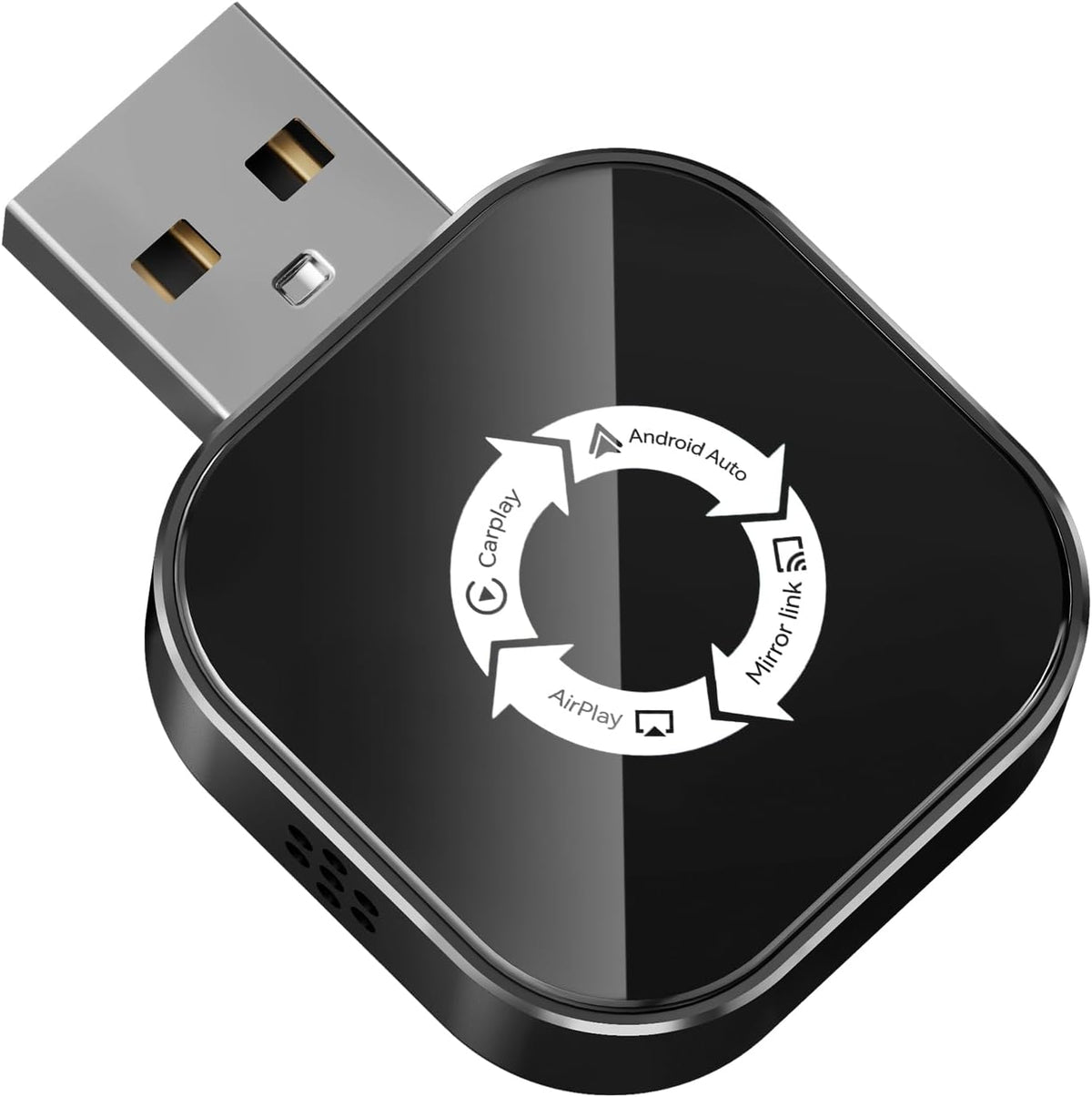Adaptador Inalámbrico CarPlay LOKIPILEY 4-en-1 – Apple CarPlay, Android Auto, AirPlay y MirrorLink con Type-C