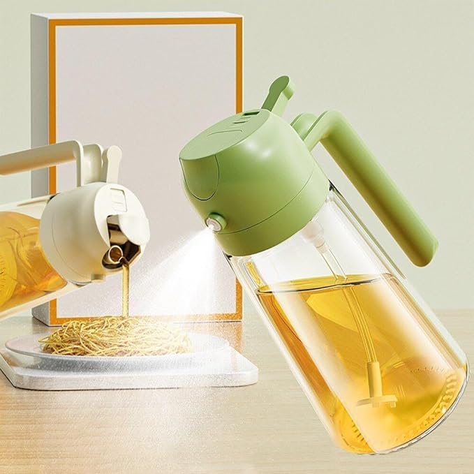 Pulverizador y Dispensador de Aceite de Vidrio SNOW JAY — 2 en 1 para Cocina y Barbacoa