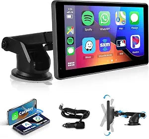 Radio de Auto Portátil Podofo 7" — CarPlay Inalámbrico, Android Auto, Bluetooth, GPS, Mirror Link