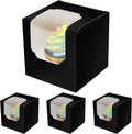 Cajas para cupcakes Qiqee negras, envases individuales para cupcakes, 100 unidades, 8,9 x 8,9 x 8,9 cm, con sistema de apertura automática (100 cajas + 100 insertos).
