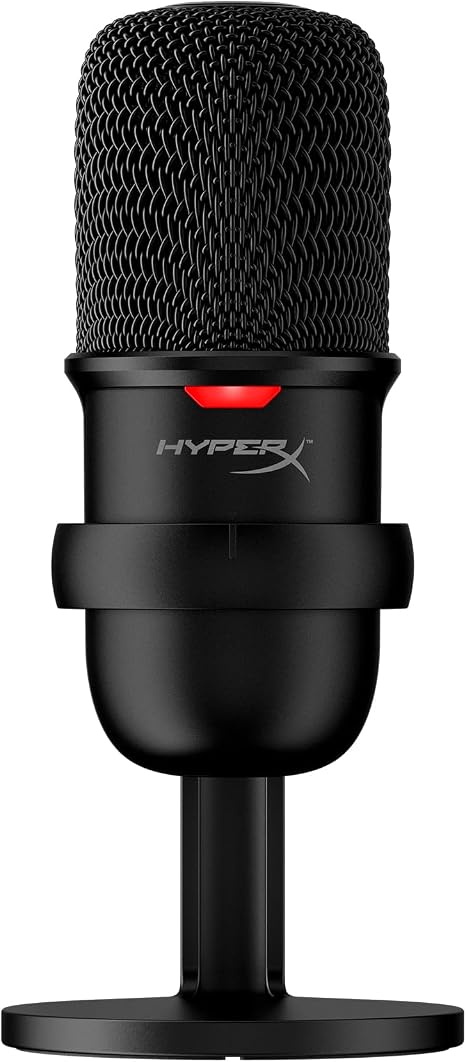 HyperX SoloCast - Micrófono condensador USB con sensor táctil para silenciar, para gaming, streaming, podcasts, Twitch, YouTube, Discord - Negro