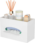 Hongtuocb White Acrylic Tissue Box Cover Rectangular,Acrylic Tissue Dispenser with Storage Tray for Bathroom Kitchen Home Office(White, 9.85x4.5x6.3)