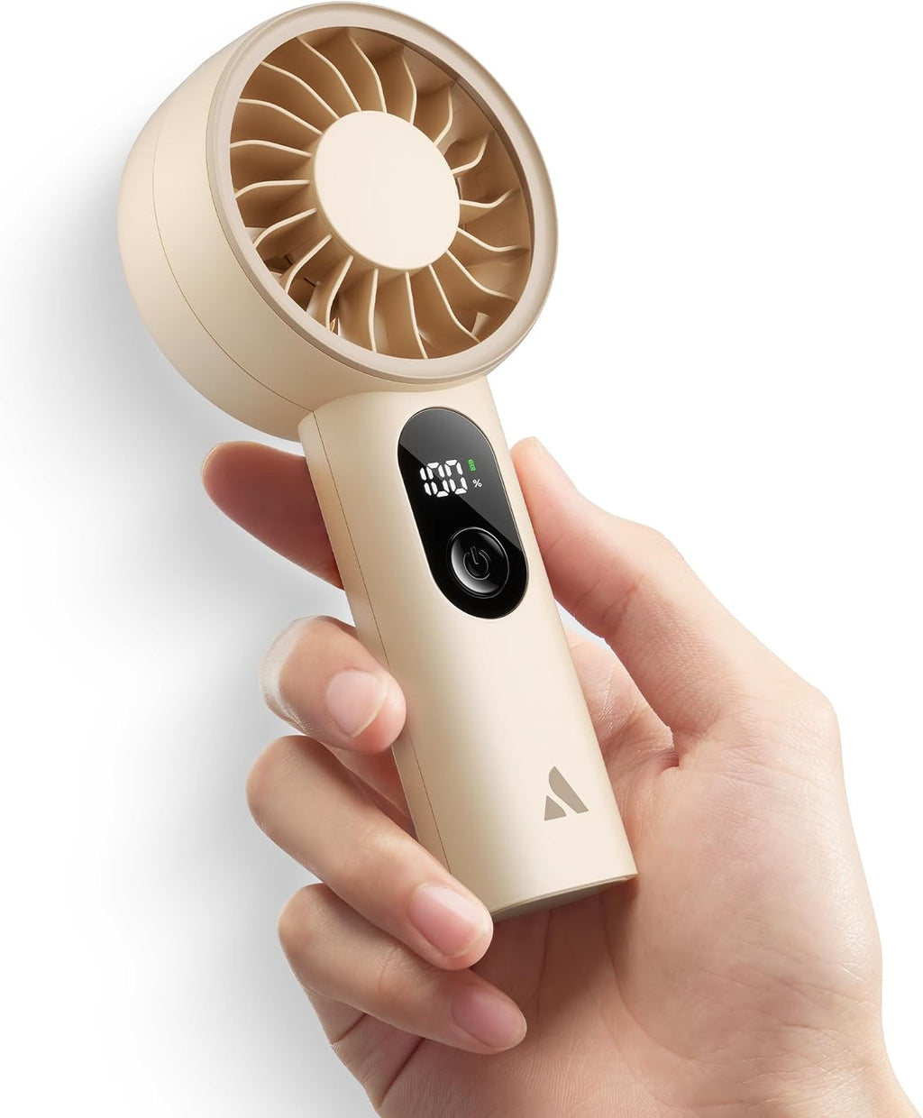 Ventilador portátil Aecooly Mighty (paquete de 2), potente ventilador de mano, recargable por USB [10 horas de enfriamiento máximo], mini ventilador personal a pilas, de bolsillo para viajes, verano, regalo para mujeres y niñas - Beige