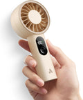 Ventilador portátil Aecooly Mighty (paquete de 2), potente ventilador de mano, recargable por USB [10 horas de enfriamiento máximo], mini ventilador personal a pilas, de bolsillo para viajes, verano, regalo para mujeres y niñas - Beige