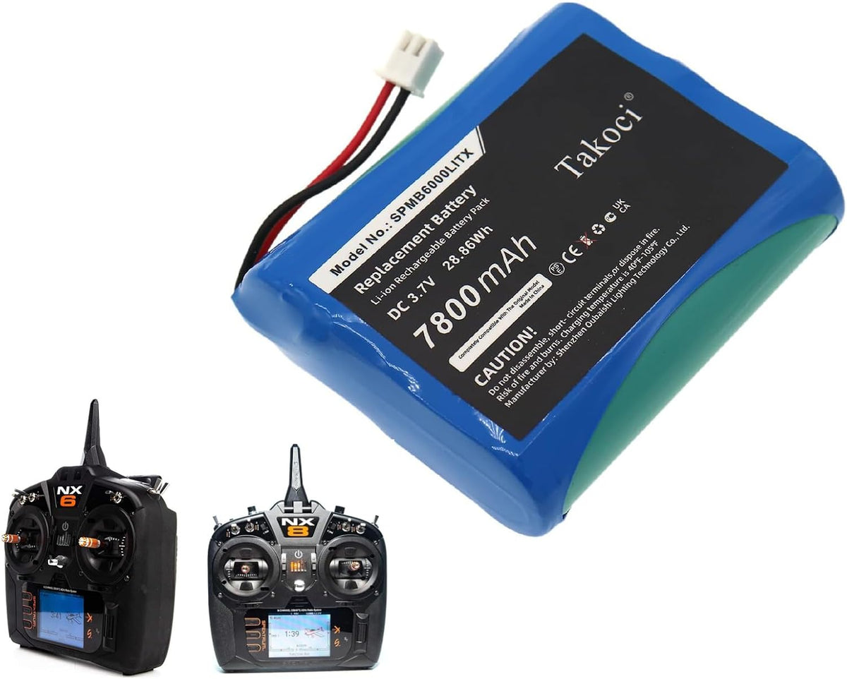 Batería de Reemplazo ChoyoqeR Compatible SPMB6000LITX – 3.7V 7800mAh para Transmisor iX12, NX6 y NX8