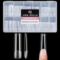Tips para Uñas Cuadradas XXL UNA GELLA — 216 Piezas, 12 Tallas, Gel Sin Curva C para Press On y Extensiones