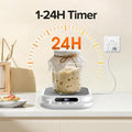 Calentador de masa madre, control preciso de temperatura de 1 °F (70-130 °F), temporizador de 24 horas, compatible con frascos de fondo plano/cóncavo para hornear en casa.