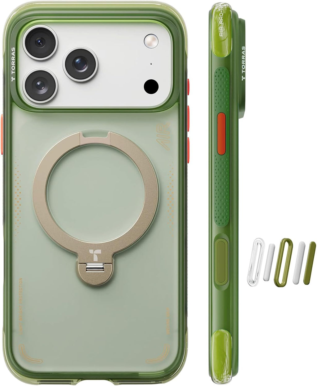 TORRAS Ostand Q3 Air for iPhone 17 Pro Max Case with 360 Magnetic Stand, Fit for MagSafe, Mil-Grade Drop, Camera Control Button, Shockproof Phone Case for iPhone 17 Pro Max 6.9", Evergreen