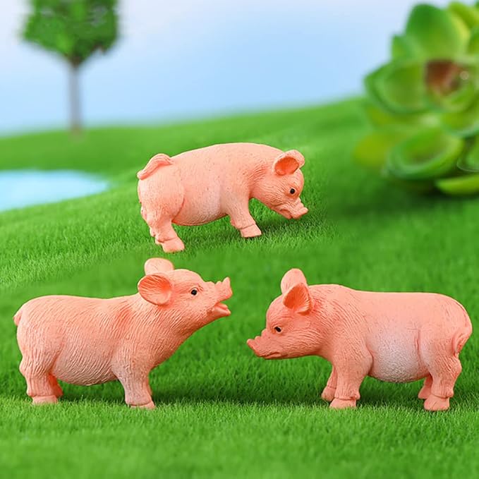 Set de 11 Figuras de Cerdito en Miniatura | Decoración de Pasteles, Jardín de Hadas y Escritorio