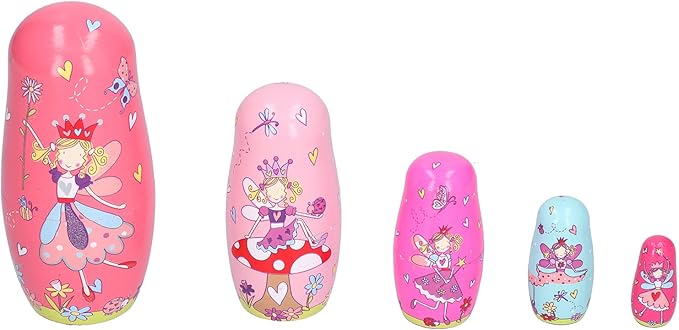 Muñecas Anidadas Artísticas, Lindo Juguete de Hecho a Mano de 5 Muñecas Anidadas Hermosas para la Oficina para el Hogar