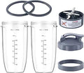 Set 7 Piezas NutriBullet — Vasos y Cuchilla Extractora de Repuesto, Vaso 32oz, Compatible con 600W y 900W