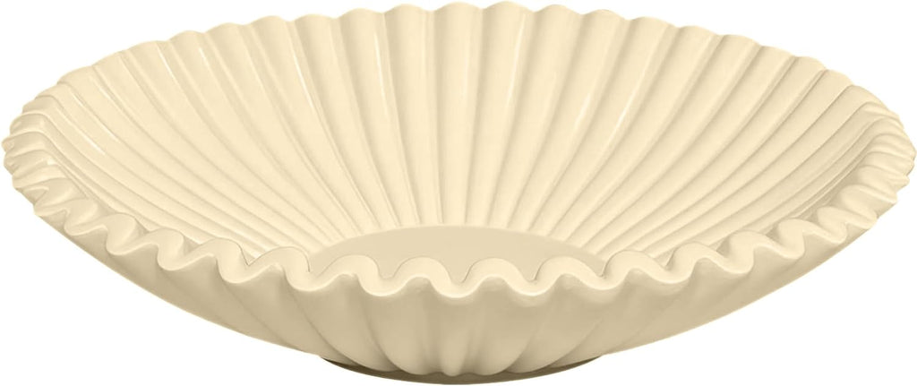OGANGART Bowl Decorativo Pequeno Marron | Resina Elegante para Bolsos y Llaves | Bowl de Entrada con Diseno de Volados | Centro de Mesa