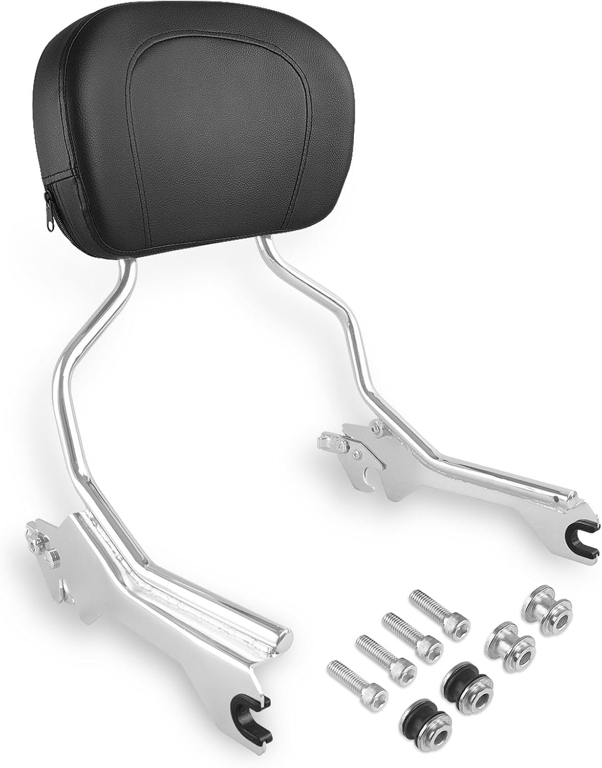 Respaldo cromado desmontable para pasajero con almohadilla y kit de herrajes de liberación rápida de 4 puntos de acoplamiento, compatible con Harley Softail Fat Boy, Breakout FLFB, FLFBS, FXBR, FXBRS 114 (modelos 2018 en adelante).