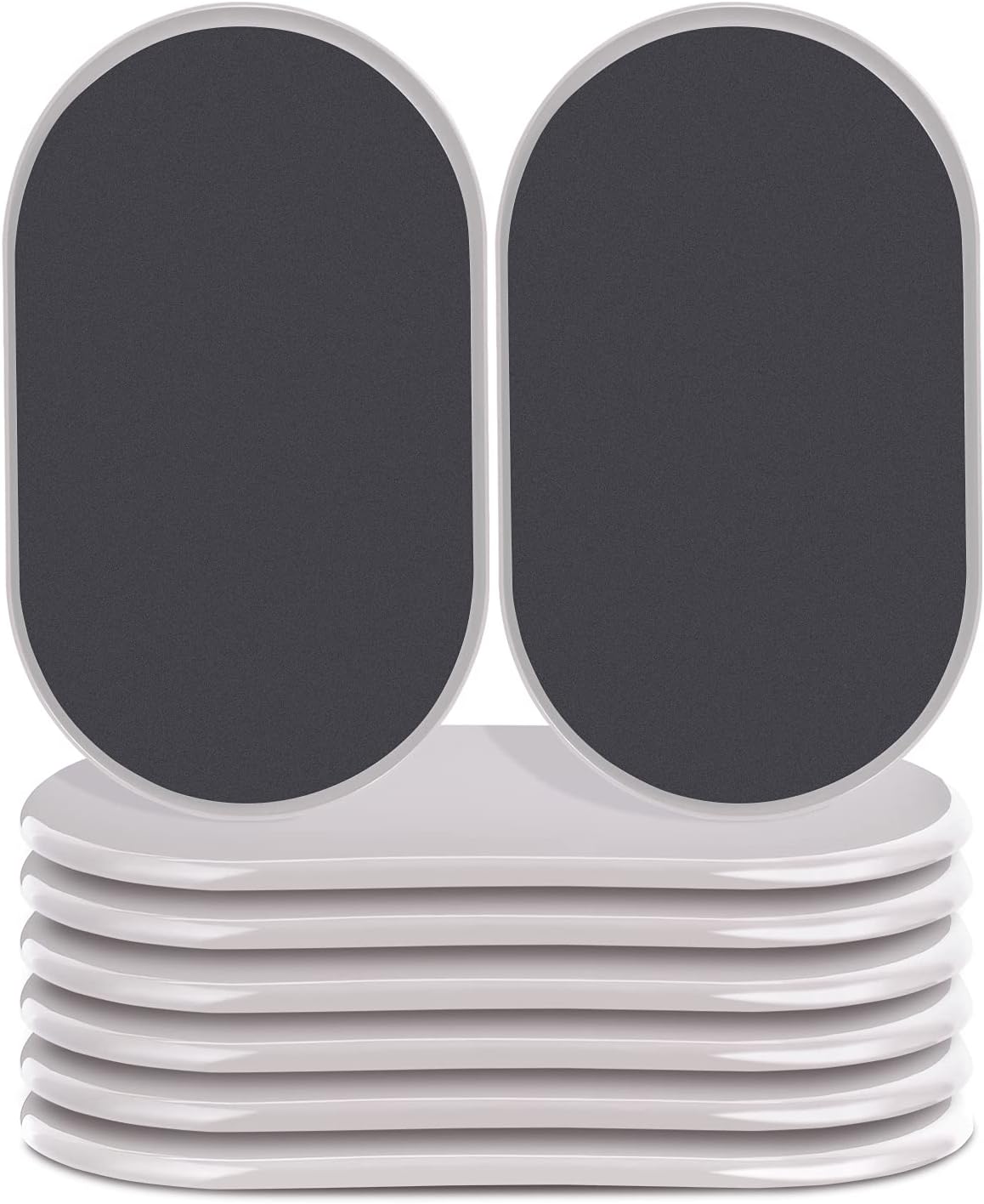 Deslizadores reutilizables grandes para mover muebles, aptos para alfombras y pisos de madera (paquete de 8), almohadillas protectoras ovaladas de 24 cm (9-1/2") para sofás, camas, mesas y escritorios de alta resistencia