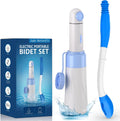 Juego de herramientas de limpieza para bidé portátil, ideal para viajes | Botella de 350 ml | Batería de 450 mAh | Resistente al agua IPX7 | Compacto y potente, con 2 modos de presión para limpieza e higiene personal (azul, ultra) 