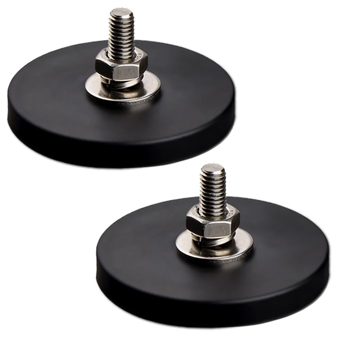 Imanes de Neodimio Recubiertos MUTUACTOR 105lbs con Rosca Macho 1/4-20 – Antideslizantes, Sin Rayaduras | Pack x2