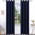 Cortinas Opacas Pickluc Azul Marino Oscuro | 132x244 cm | Ojales | Blackout Aislamiento Térmico | Dormitorio y Sala | Par 2 Paneles