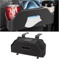 Organizador de Apoyo de Cabeza y Asiento Trasero con Portavasos, Caja de Almacenamiento Colgante Multifuncional con Ganchos, Bandeja para Bebidas, Snacks y Teléfono para Vehículos, Accesorios