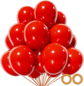 Set de 100 Globos Rojos de Látex 12" KUULBELA + 1 Cinta | Cumpleaños, San Valentín y Bodas
