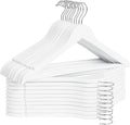 StorageWorks Perchas de madera blanca, paquete de 30 perchas de madera resistentes para armario, perchas para abrigos, trajes de dama de honor, vestido de novia