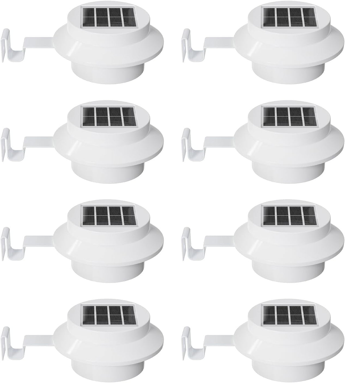 Luces Solares LED para Canaletas y Exteriores FALOVE – Pack de 8 Impermeables sin Instalación Eléctrica