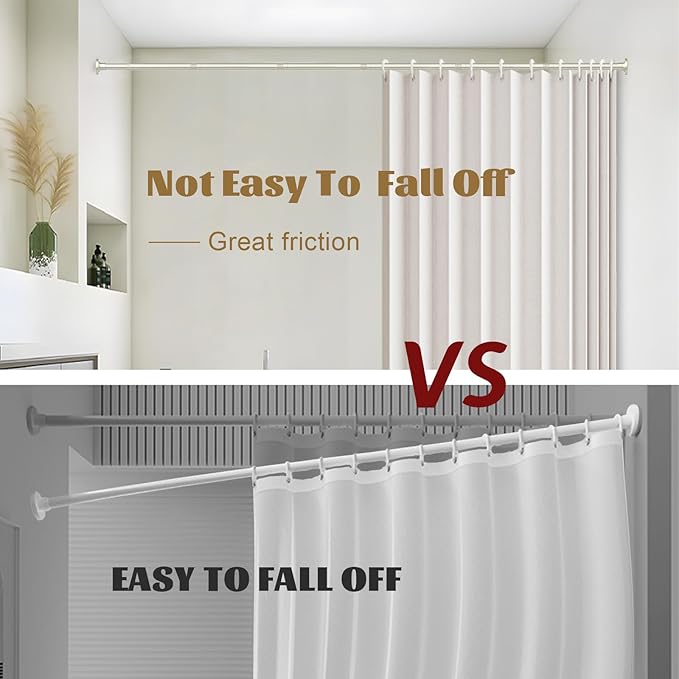 Barras de Cortina de Ducha de Níquel Cepillado - Barras de Cortina de Ducha de 31-80 Pulgadas con Resorte de Tensión para Baño, Ajustable, Sin Taladro, Sin Óxido, Acero Inoxidable