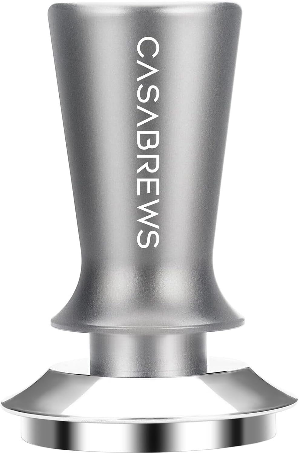 Prensador de café espresso CASABREWS de 51 mm, prensador de café espresso calibrado de primera calidad de 13,6 kg (30 lb) con resorte, base plana de acero inoxidable, compatible con portafiltros de 51 mm, color gris.