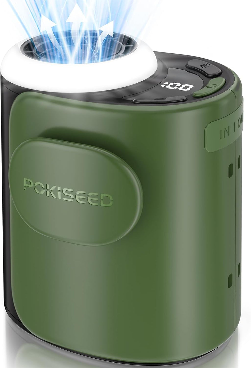 Ventilador Portátil Resistente POKISEED – Batería 10000mAh, 40H de Autonomía, 5 Velocidades Turbo