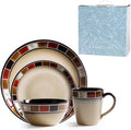 Juego de vajilla de cerámica de 4 piezas: plato, tazón y taza de porcelana para cocina. Idea de regalo única. Vajilla resistente a arañazos, apta para lavavajillas y microondas. Color rojo. 