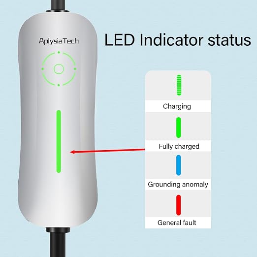 Cargador Tesla AplysiaTech Nivel 1/2 EV 16A – 120V/240V, Cable 6,4m, NEMA 6-20 y NACS para Modelo Y, 3, S y X
