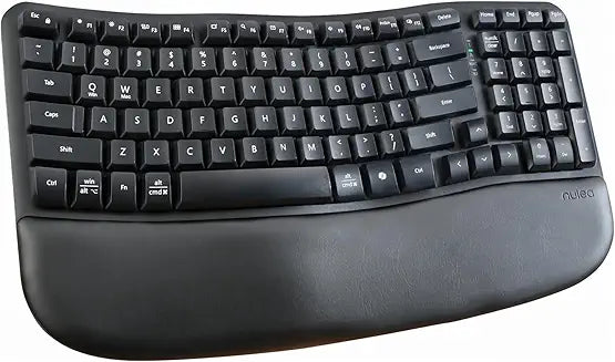 Teclado Inalámbrico Ergonómico Nulea RT08 Wave Keys con Reposamuñecas – 2.4GHz para Laptop, Mac y Windows