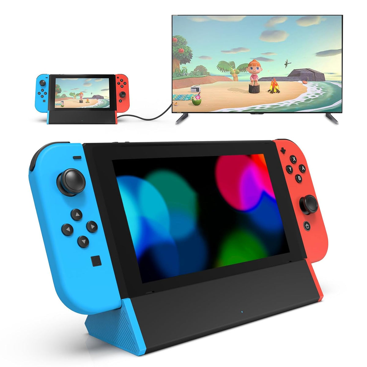SIWIQU Dock Station para Nintendo Switch y Switch OLED | Base Portatil de TV con Adaptador HDMI 4K, Puerto Tipo C y USB