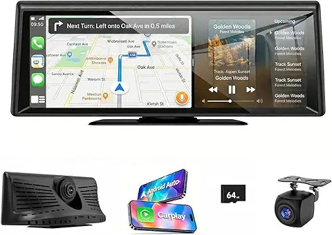Apenet CarPlay Screen 8.1" con Dash Cam 2K y Cámara de Reversa 1080P