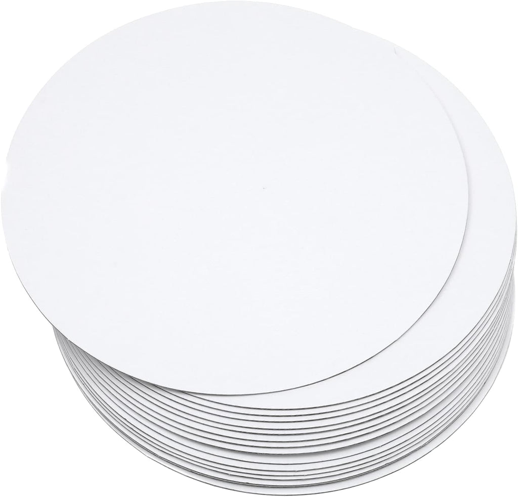 qiqee Set de 40 Bases para Pastel Redondas de 12 Pulgadas, Circulos de Carton Blanco Grado Alimenticio, Mas Delgados pero Mas Fuertes