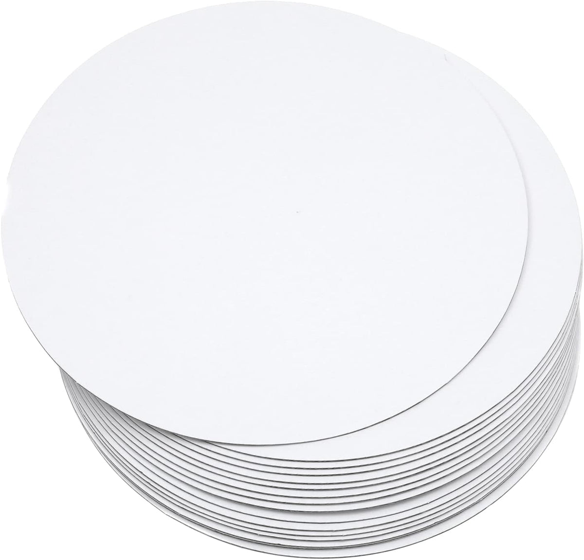 qiqee Set de 40 Bases para Pastel Redondas de 12 Pulgadas, Circulos de Carton Blanco Grado Alimenticio, Mas Delgados pero Mas Fuertes