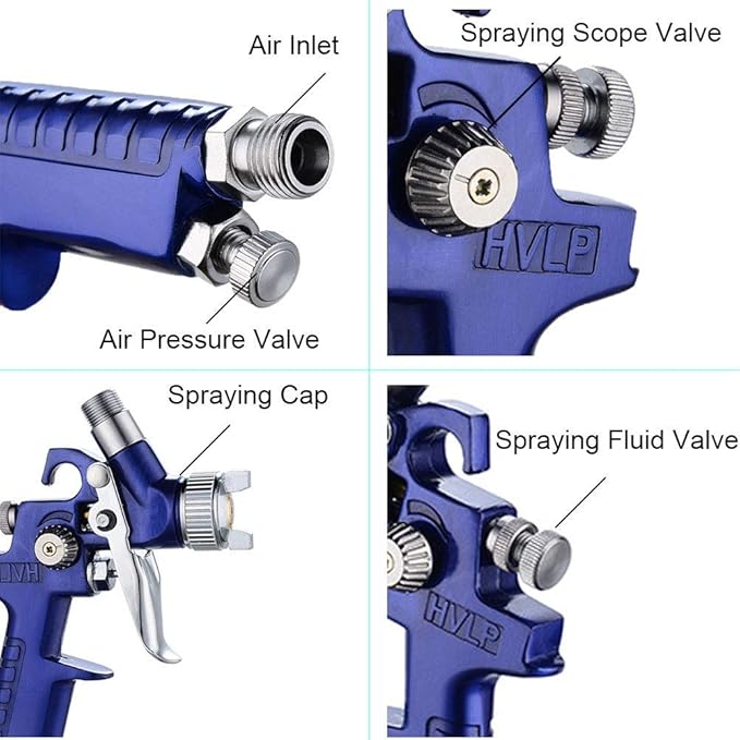 Mini pistola pulverizadora, pistola de aire comprimido de 125 cc con depósito para pintura, boquilla de 0,8 mm/1,0 mm para piezas de automóviles, muebles, vallas, herramienta ideal