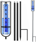 Pluviómetro DLUCKY para exteriores, 98 cm (38,8 pulgadas), resistente a las heladas, con estaca, pluviómetro reforzado con números grandes y claros, herramienta para medir la lluvia en el jardín, patio y terraza.
