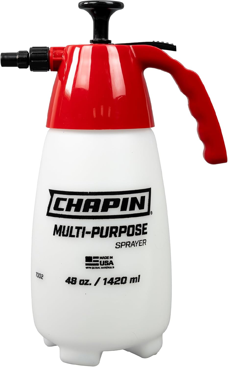 Pulverizador Manual Chapin 1002 48 oz Multiusos – Depósito Polietileno Translucido, Boquilla Cónica Ajustable y Filtro Antiobstrucción para Césped, Malezas y Fertilizantes