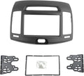 DKMUS Car Stereo Dash Radio Fascia Kit for 2006-2010 Hyundai Elantra (HD), Avante (HD) 2006-2010 Installation Trim Panel Frame Double Din (Grey)