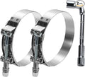 Paquete de 2 abrazaderas de manguera con pernos en T, abrazaderas de tubo Turbo Intercooler de acero inoxidable resistentes para radiador de admisión de camiones diésel