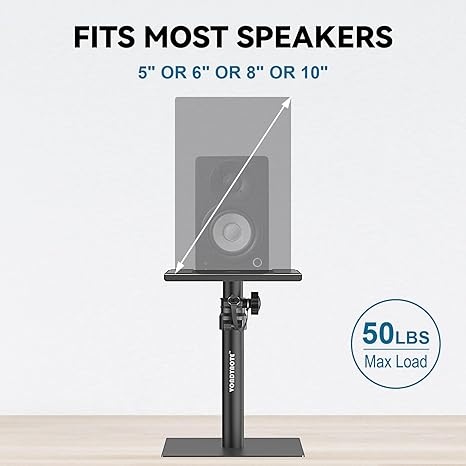 Set de 2 Soportes de Escritorio para Monitores de Estudio y Parlantes Vondynote – Para Estudio de Grabación y Estantería